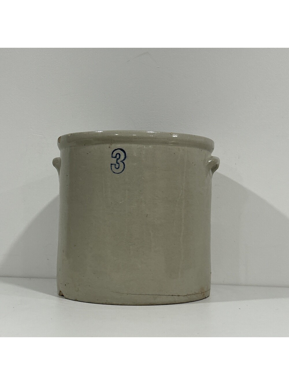 Antique #3 Three Gallon Stoneware Glazed Pickling Crock 11”